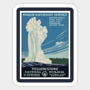 Vintage Yellowstone National Park Old Faithful Sticker